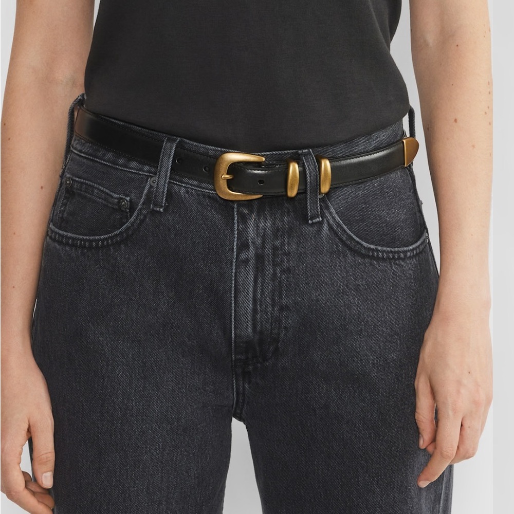 Aritzia Legendary Solid Brass Leather Belt